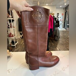Tory Burch Kieran 35MM riding boot tumbled leather size 7